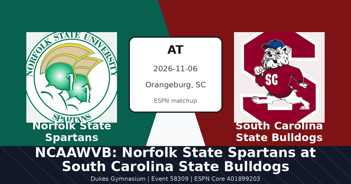 NCAAWVB: Norfolk State Spartans at South Carolina State Bulldogs photo in Orangeburg, SC