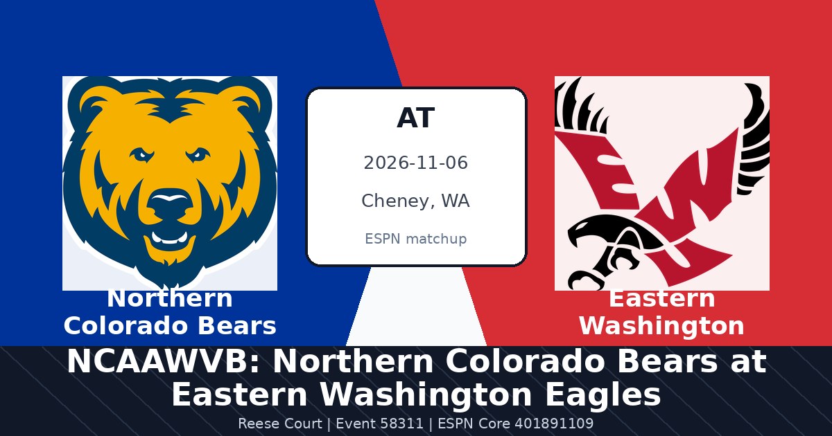 NCAAWVB: Northern Colorado Bears at Eastern Washington Eagles photo in Cheney, WA