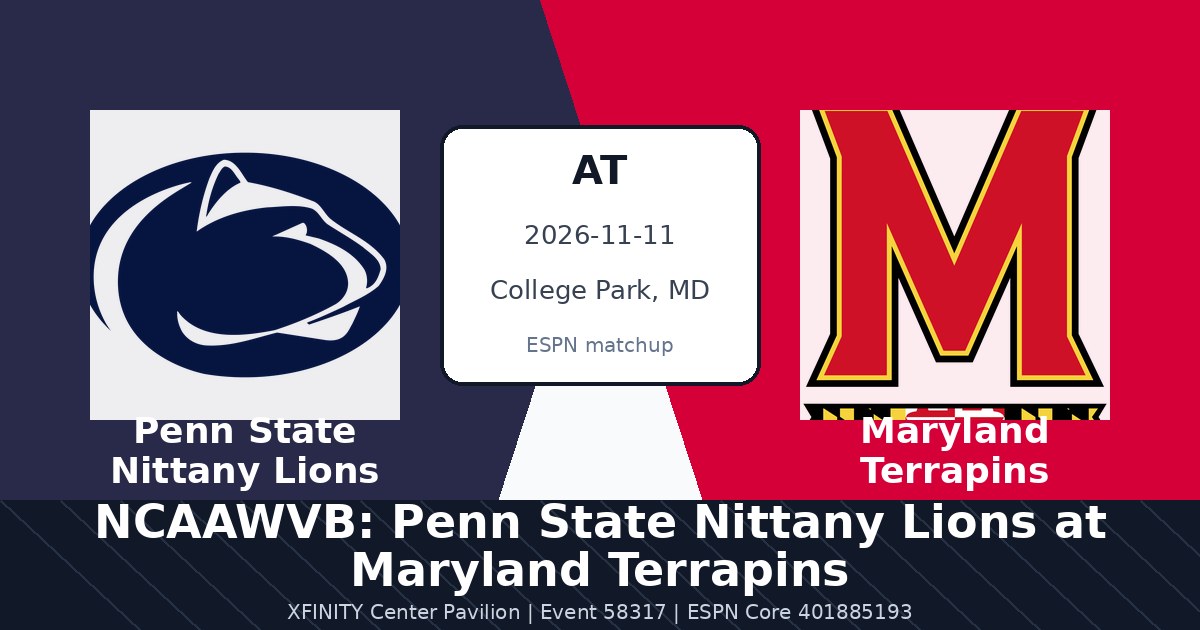 NCAAWVB: Penn State Nittany Lions at Maryland Terrapins photo in College Park, MD
