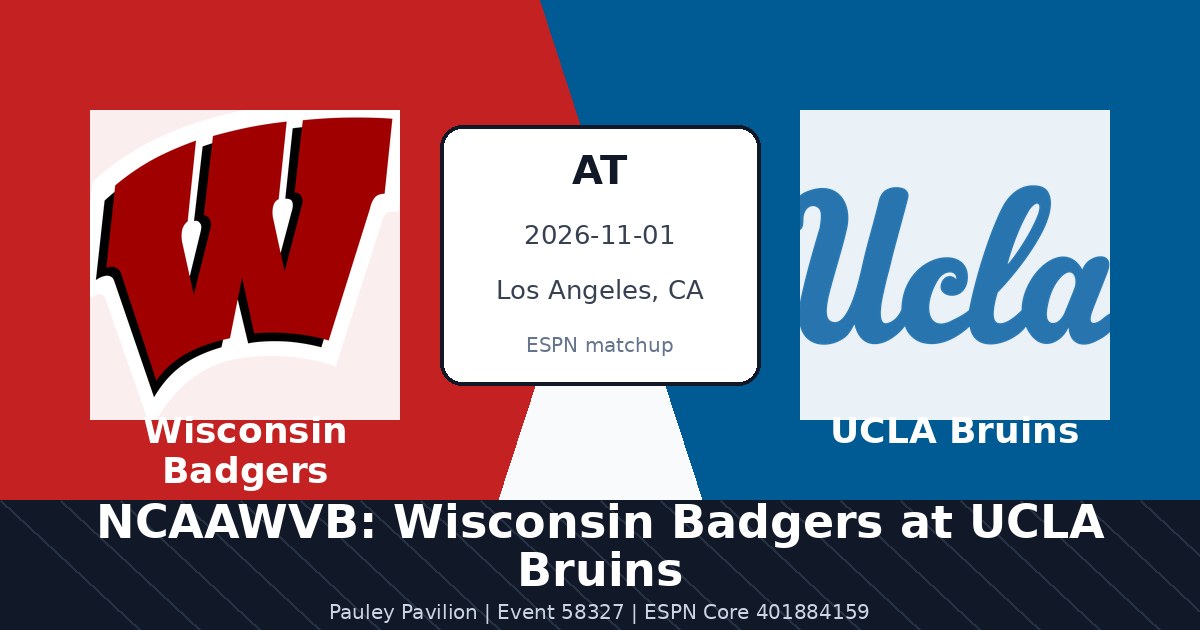 NCAAWVB: Wisconsin Badgers at UCLA Bruins — sports in Los Angeles, CA