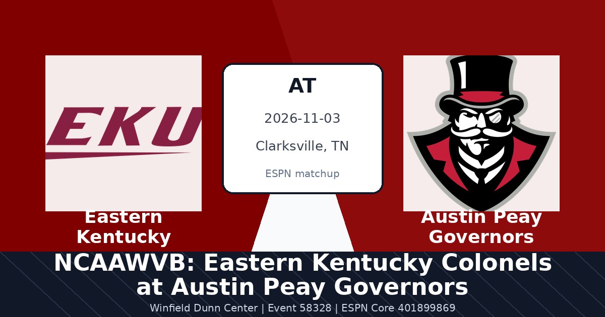 NCAAWVB: Eastern Kentucky Colonels at Austin Peay Governors photo in Clarksville, TN