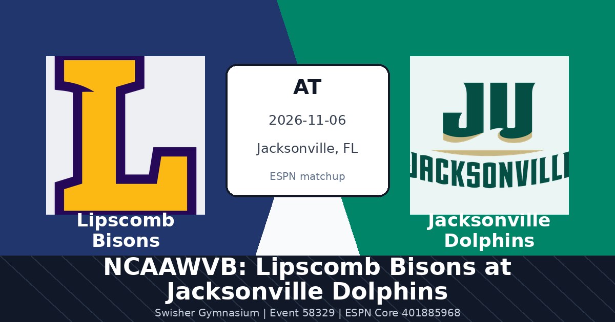 NCAAWVB: Lipscomb Bisons at Jacksonville Dolphins photo in Jacksonville, FL