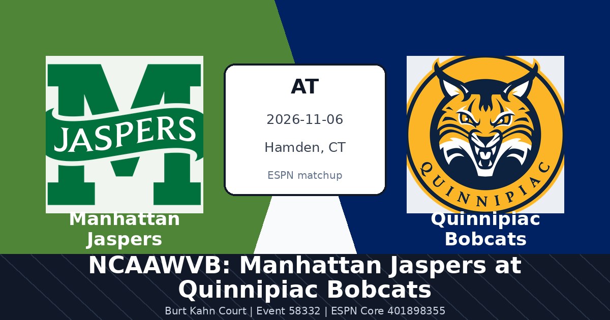 NCAAWVB: Manhattan Jaspers at Quinnipiac Bobcats photo in Hamden, CT