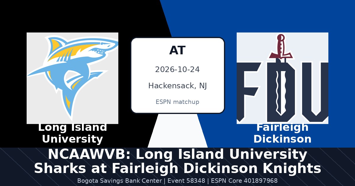 NCAAWVB: Long Island University Sharks at Fairleigh Dickinson Knights photo in Hackensack, NJ