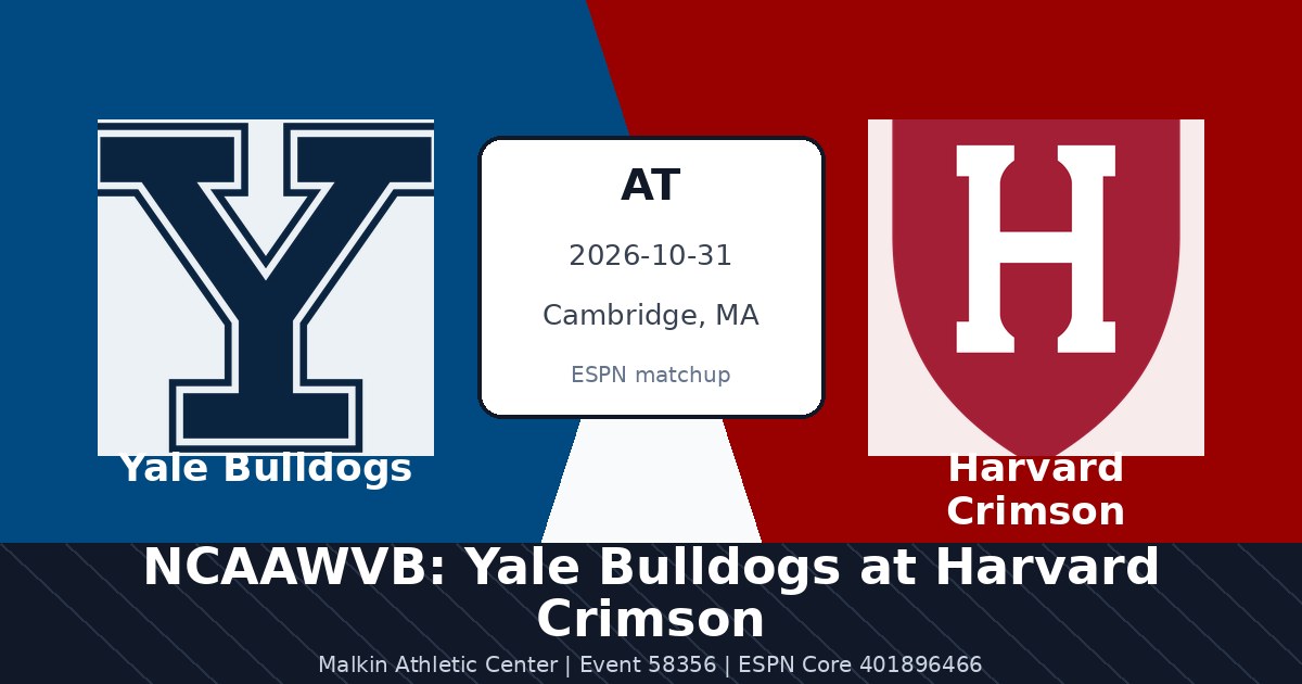 NCAAWVB: Yale Bulldogs at Harvard Crimson photo in Cambridge, MA