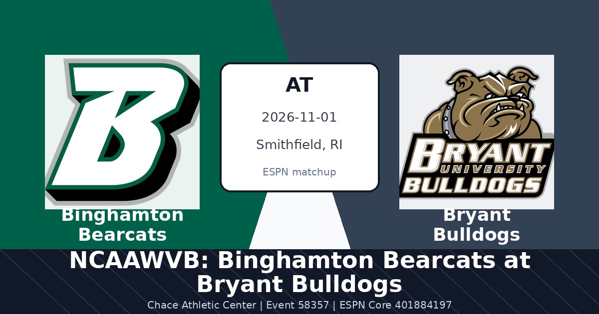 NCAAWVB: Binghamton Bearcats at Bryant Bulldogs photo in Smithfield, RI
