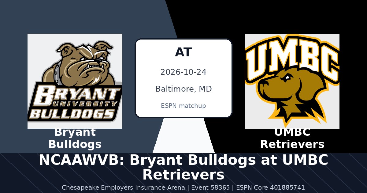 NCAAWVB: Bryant Bulldogs at UMBC Retrievers — sports in Baltimore, MD