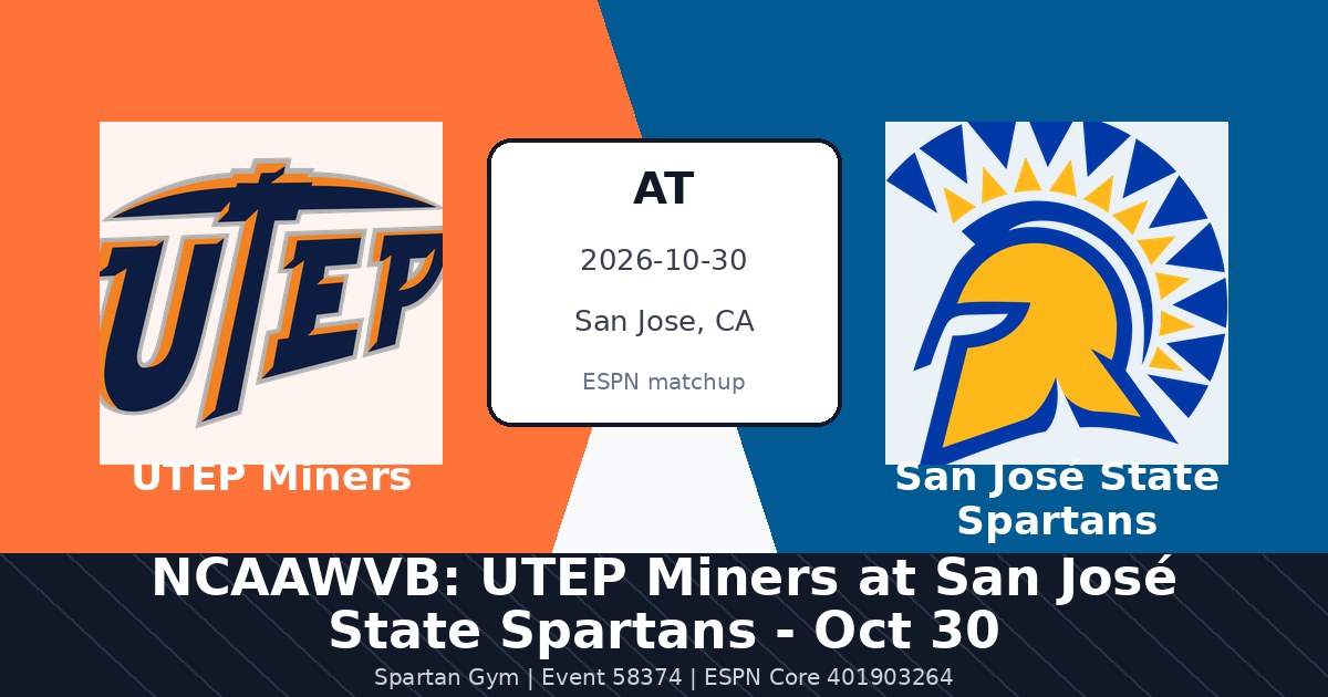 NCAAWVB: UTEP Miners at San José State Spartans - Oct 30 photo in San Jose, CA