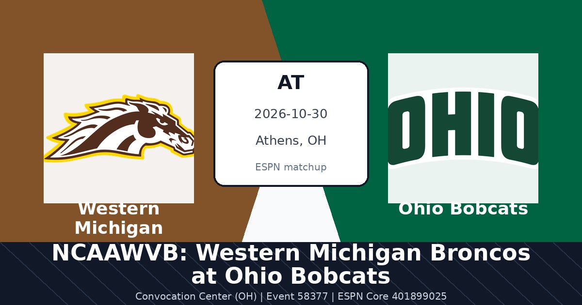 NCAAWVB: Western Michigan Broncos at Ohio Bobcats photo in Athens, OH