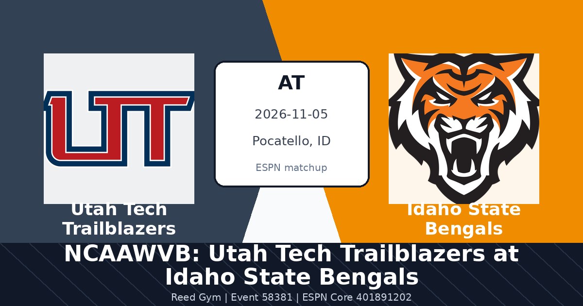 NCAAWVB: Utah Tech Trailblazers at Idaho State Bengals photo in Pocatello, ID