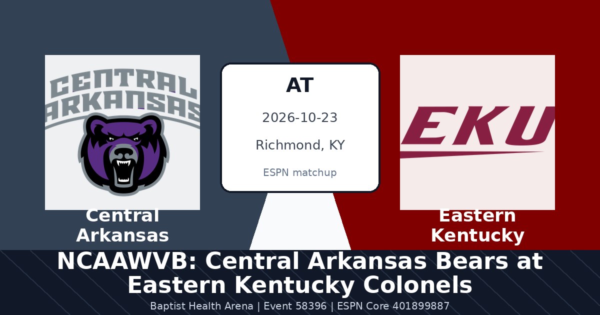 NCAAWVB: Central Arkansas Bears at Eastern Kentucky Colonels photo in Richmond, KY