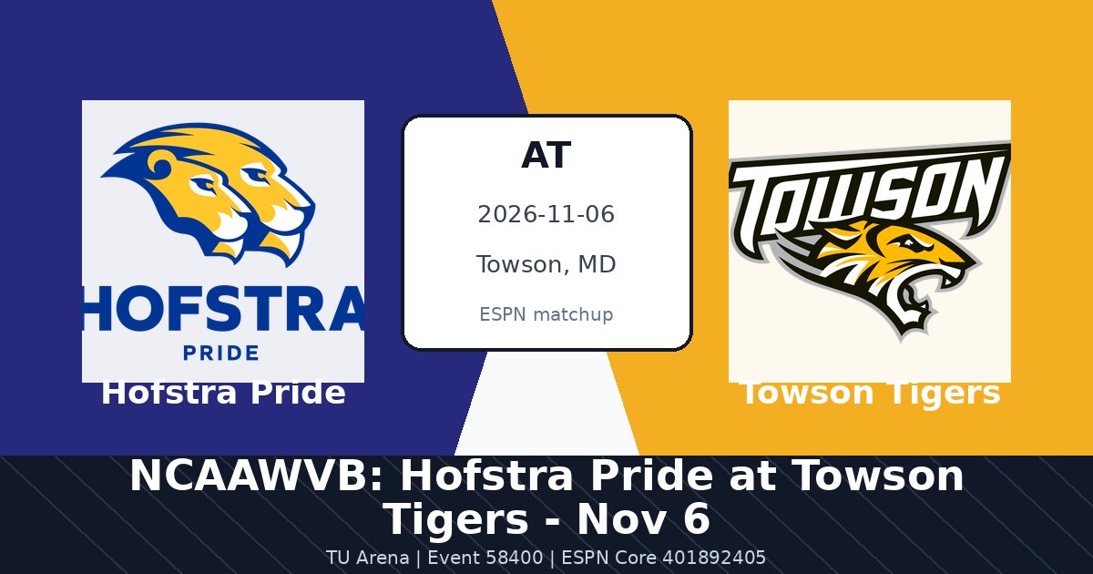 NCAAWVB: Hofstra Pride at Towson Tigers - Nov 6 photo in Towson, MD