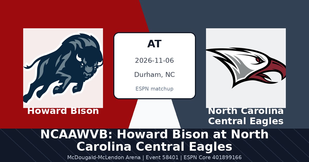 NCAAWVB: Howard Bison at North Carolina Central Eagles photo in Durham, NC