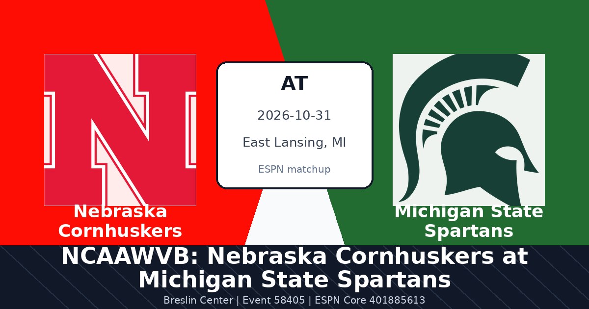 NCAAWVB: Nebraska Cornhuskers at Michigan State Spartans photo in East Lansing, MI
