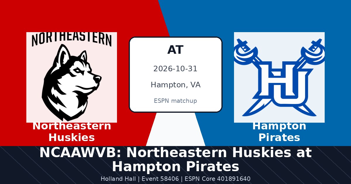 NCAAWVB: Northeastern Huskies at Hampton Pirates photo in Hampton, VA