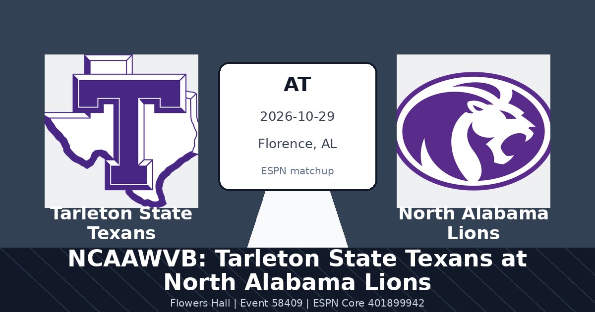 NCAAWVB: Tarleton State Texans at North Alabama Lions photo in Florence, AL