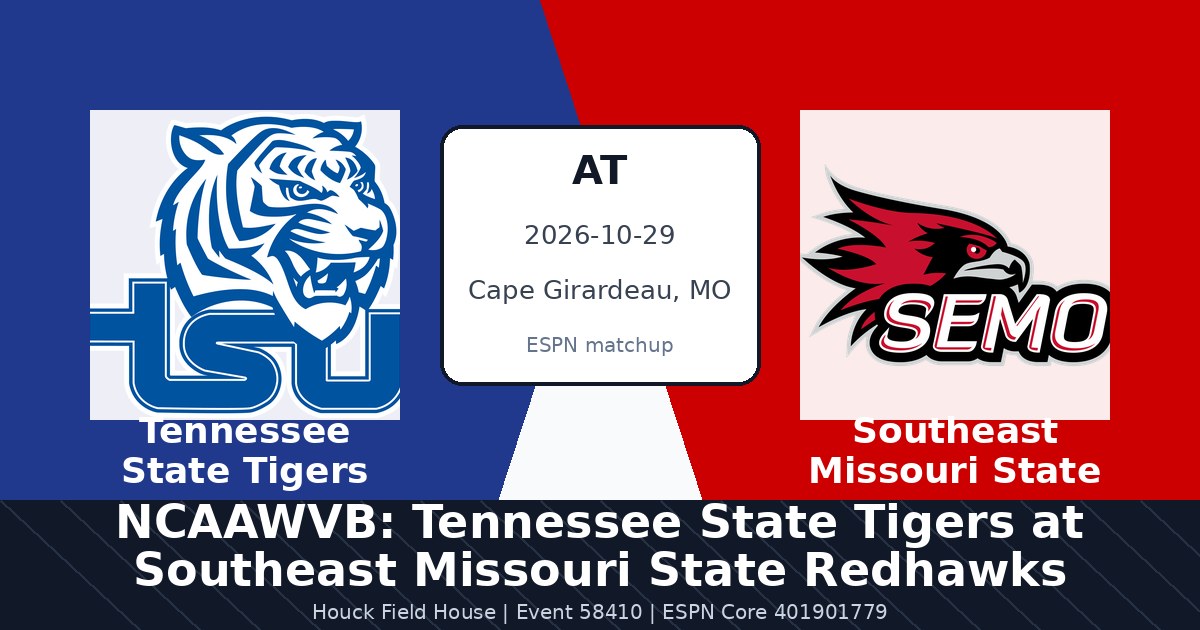 NCAAWVB: Tennessee State Tigers at Southeast Missouri State Redhawks photo in Cape Girardeau, MO