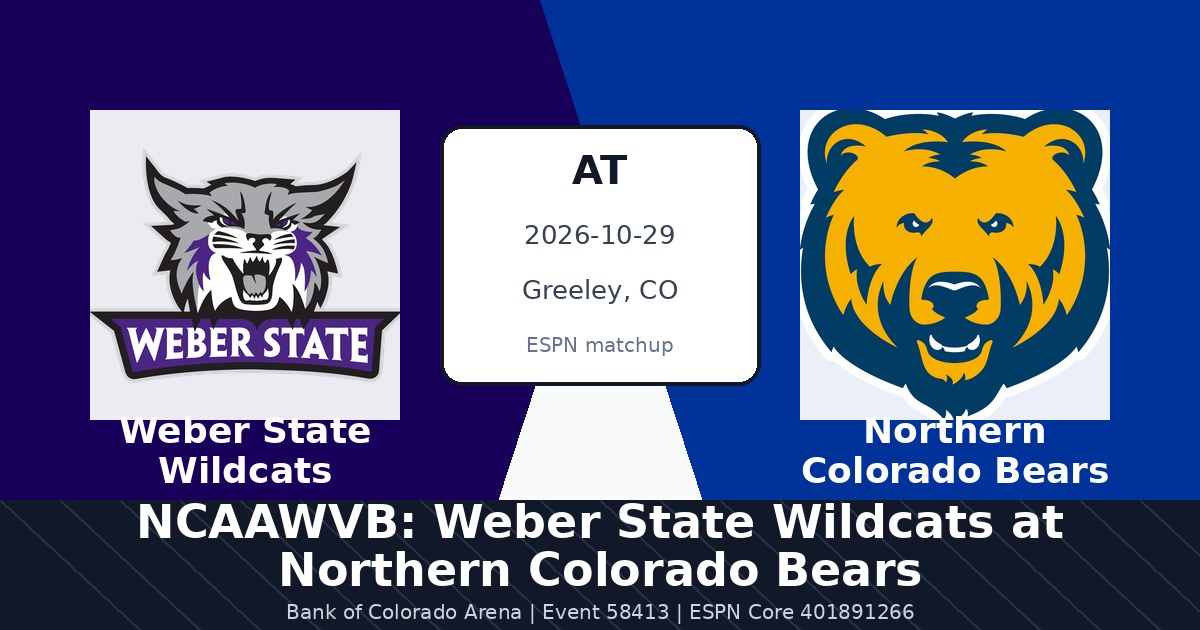 NCAAWVB: Weber State Wildcats at Northern Colorado Bears photo in Greeley, CO