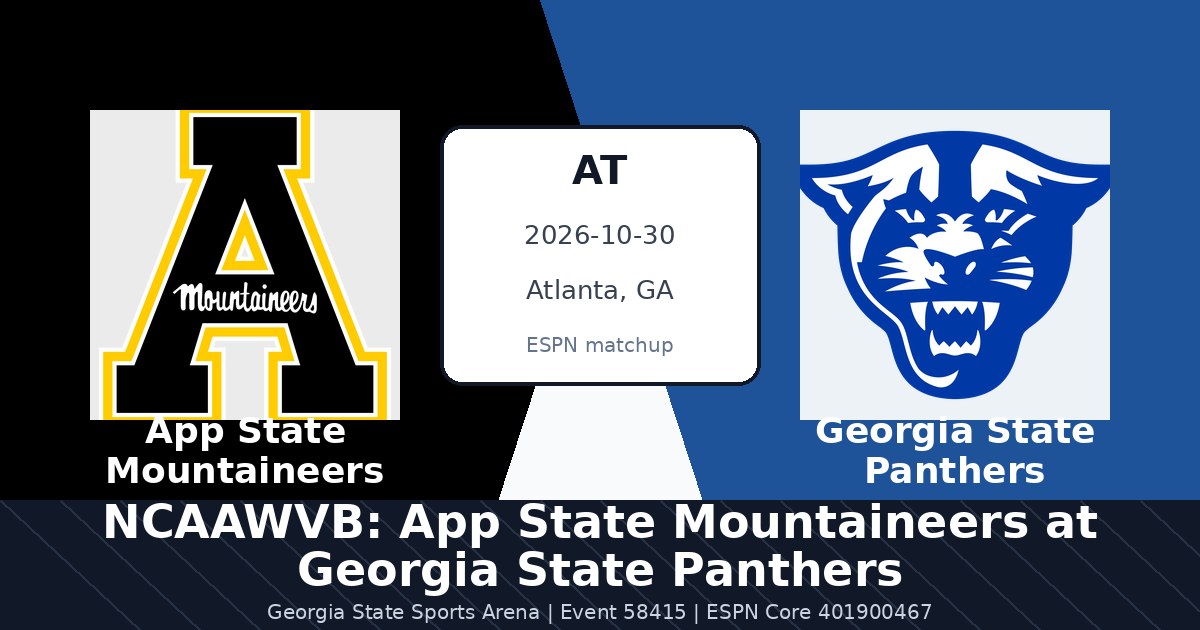 NCAAWVB: App State Mountaineers at Georgia State Panthers — sports in Atlanta, GA