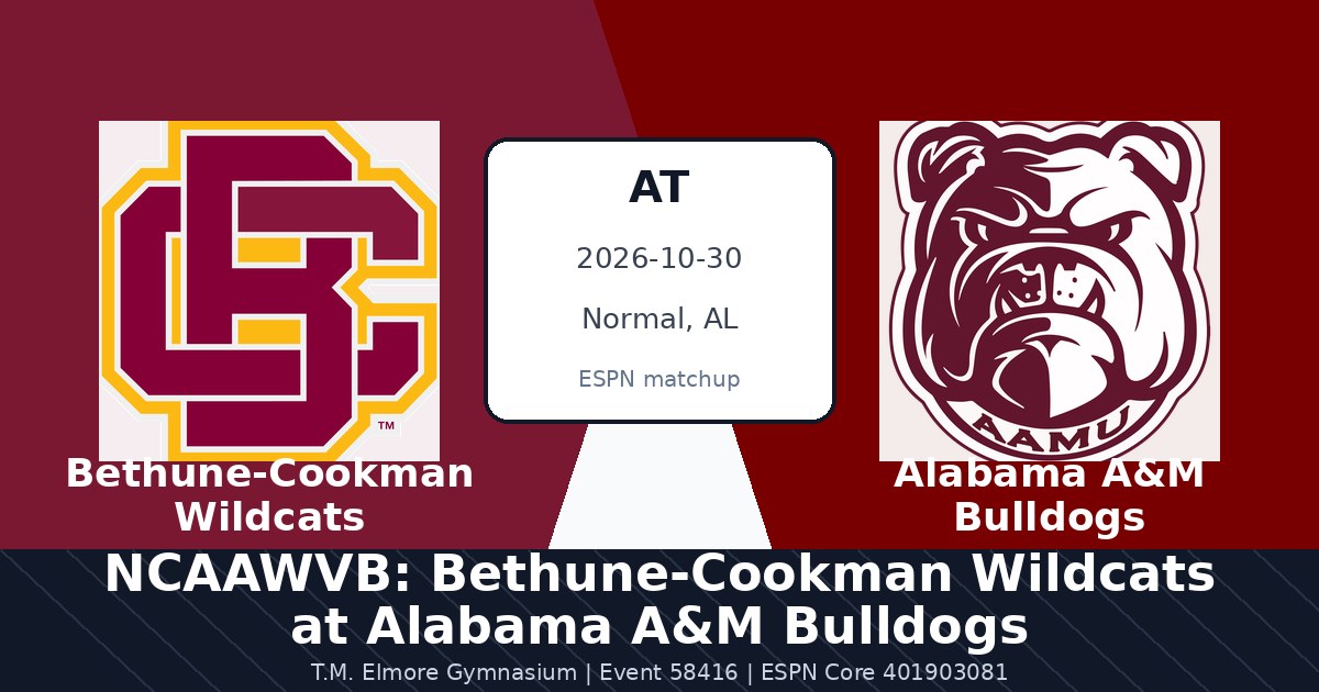 NCAAWVB: Bethune-Cookman Wildcats at Alabama A&M Bulldogs photo in Normal, AL