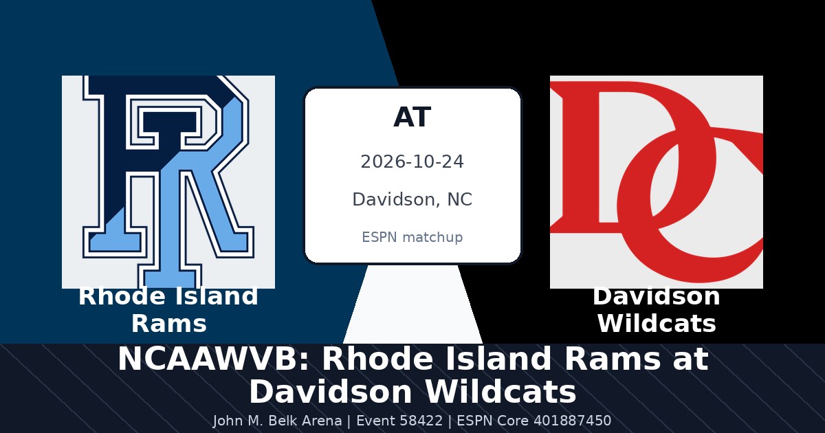 NCAAWVB: Rhode Island Rams at Davidson Wildcats photo in Davidson, NC