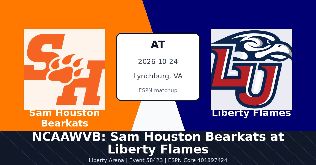 NCAAWVB: Sam Houston Bearkats at Liberty Flames photo in Lynchburg, VA