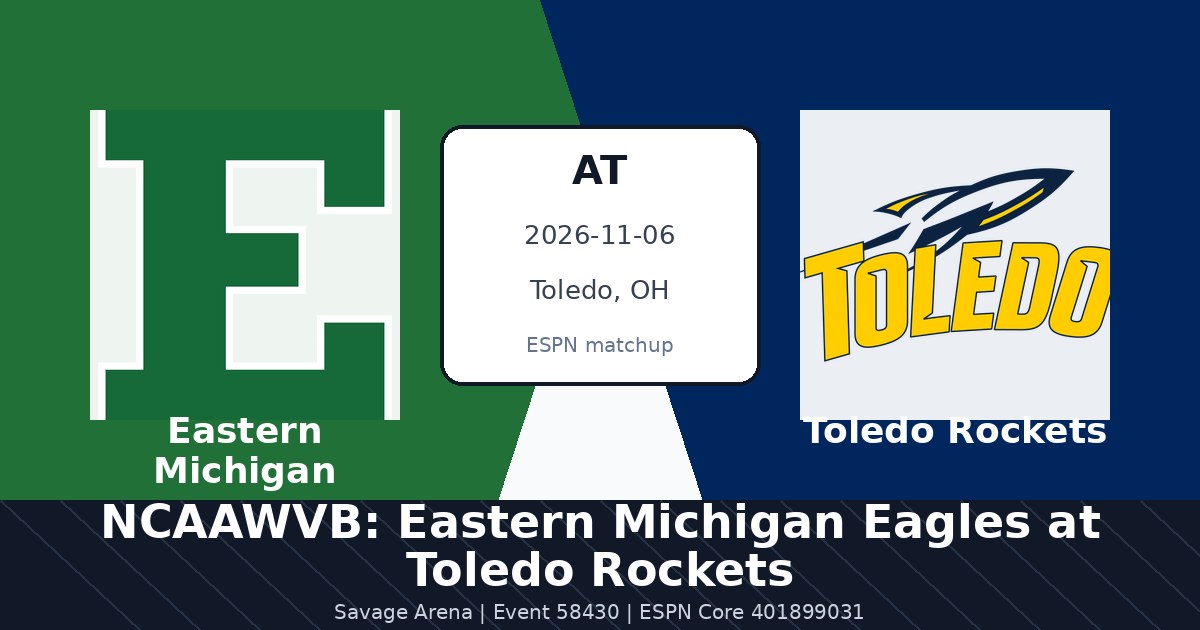 NCAAWVB: Eastern Michigan Eagles at Toledo Rockets photo in Toledo, OH