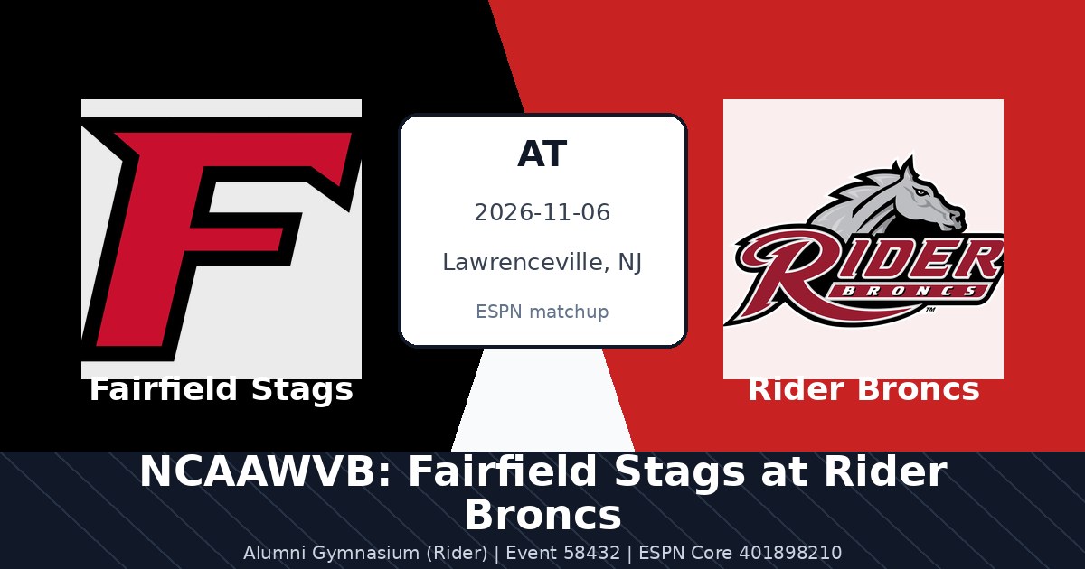 NCAAWVB: Fairfield Stags at Rider Broncs photo in Lawrenceville, NJ