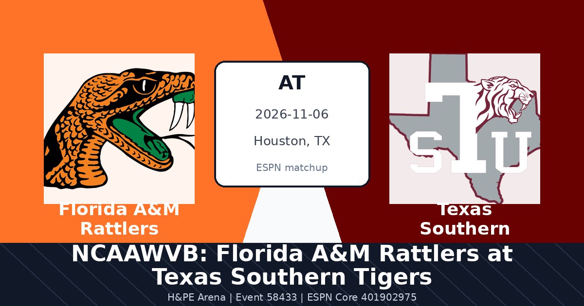 NCAAWVB: Florida A&M Rattlers at Texas Southern Tigers photo in Houston, TX