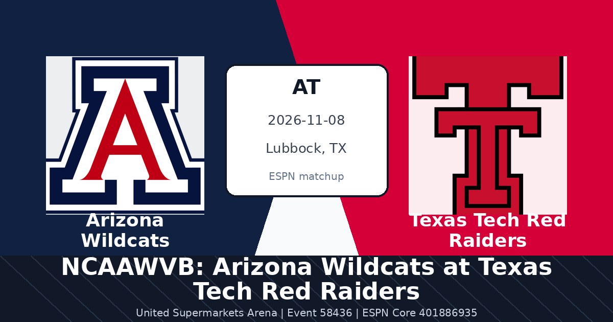NCAAWVB: Arizona Wildcats at Texas Tech Red Raiders photo in Lubbock, TX