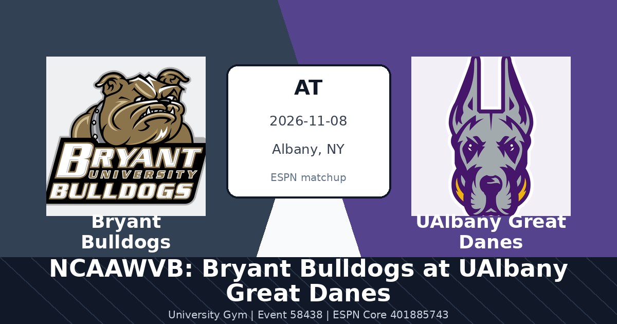 NCAAWVB: Bryant Bulldogs at UAlbany Great Danes photo in Albany, NY