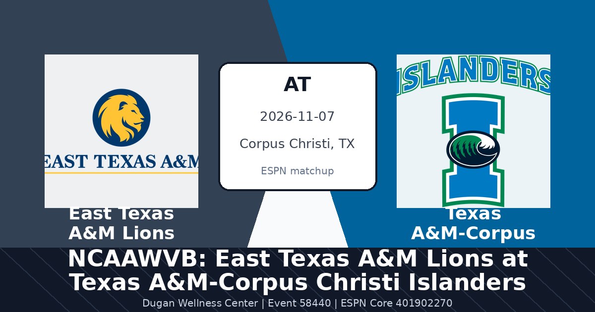 NCAAWVB: East Texas A&M Lions at Texas A&M-Corpus Christi Islanders photo in Corpus Christi, TX