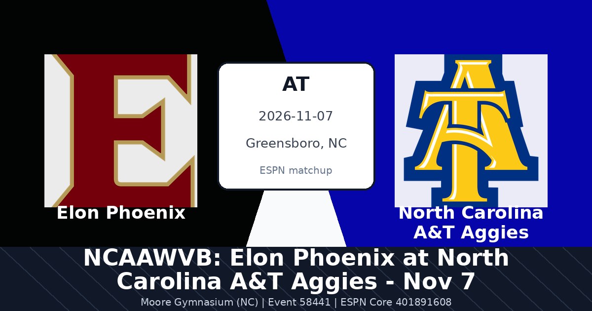 NCAAWVB: Elon Phoenix at North Carolina A&T Aggies - Nov 7 photo in Greensboro, NC
