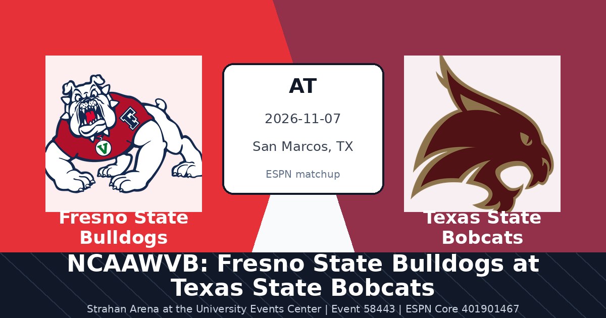 NCAAWVB: Fresno State Bulldogs at Texas State Bobcats photo in San Marcos, TX