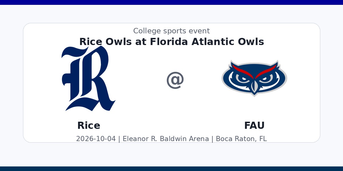 NCAAWVB: Rice Owls at Florida Atlantic Owls photo in Boca Raton, FL