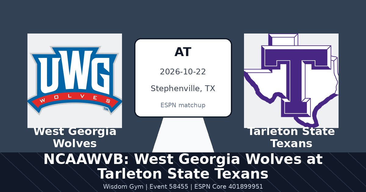 NCAAWVB: West Georgia Wolves at Tarleton State Texans photo in Stephenville, TX