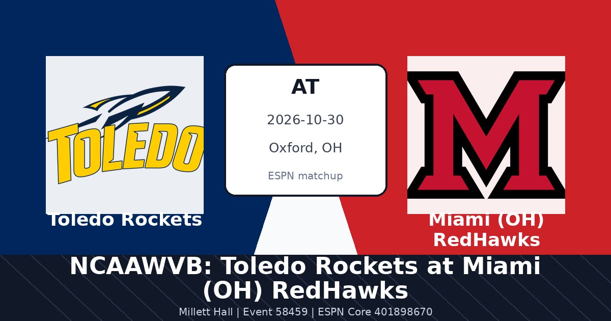 NCAAWVB: Toledo Rockets at Miami (OH) RedHawks photo in Oxford, OH