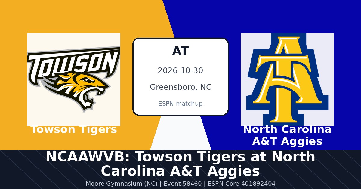 NCAAWVB: Towson Tigers at North Carolina A&T Aggies photo in Greensboro, NC