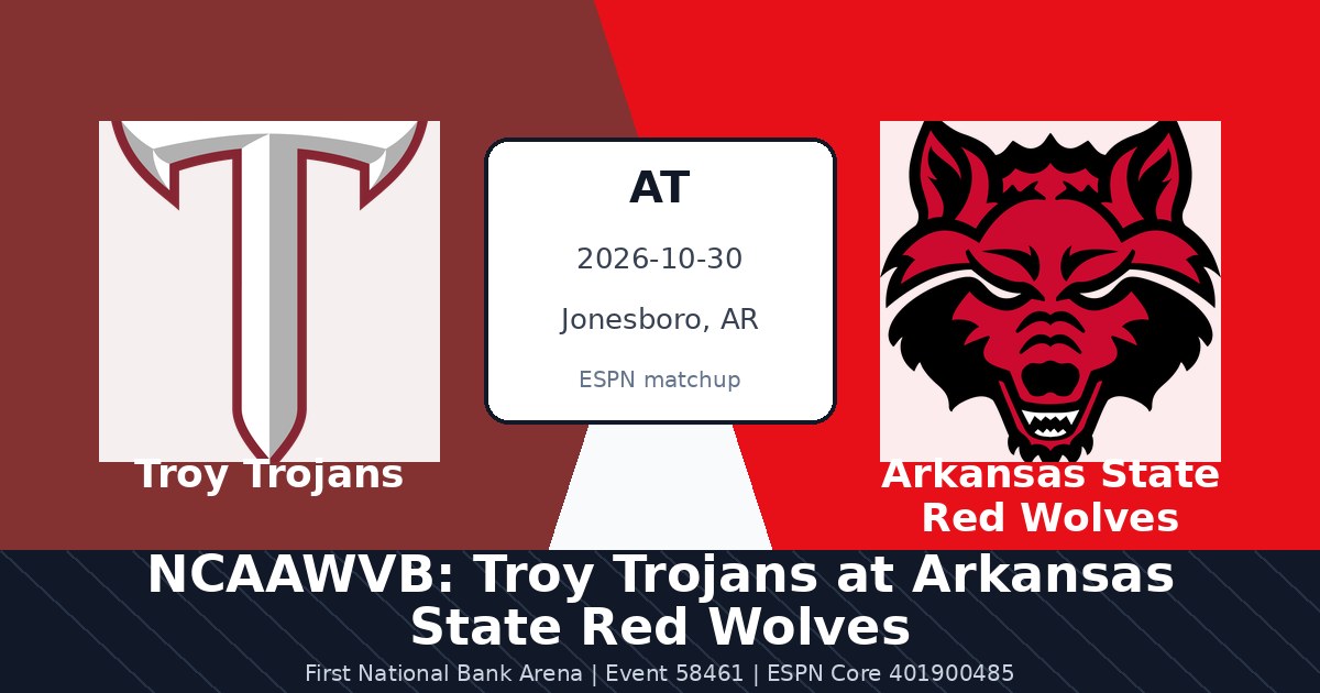NCAAWVB: Troy Trojans at Arkansas State Red Wolves photo in Jonesboro, AR