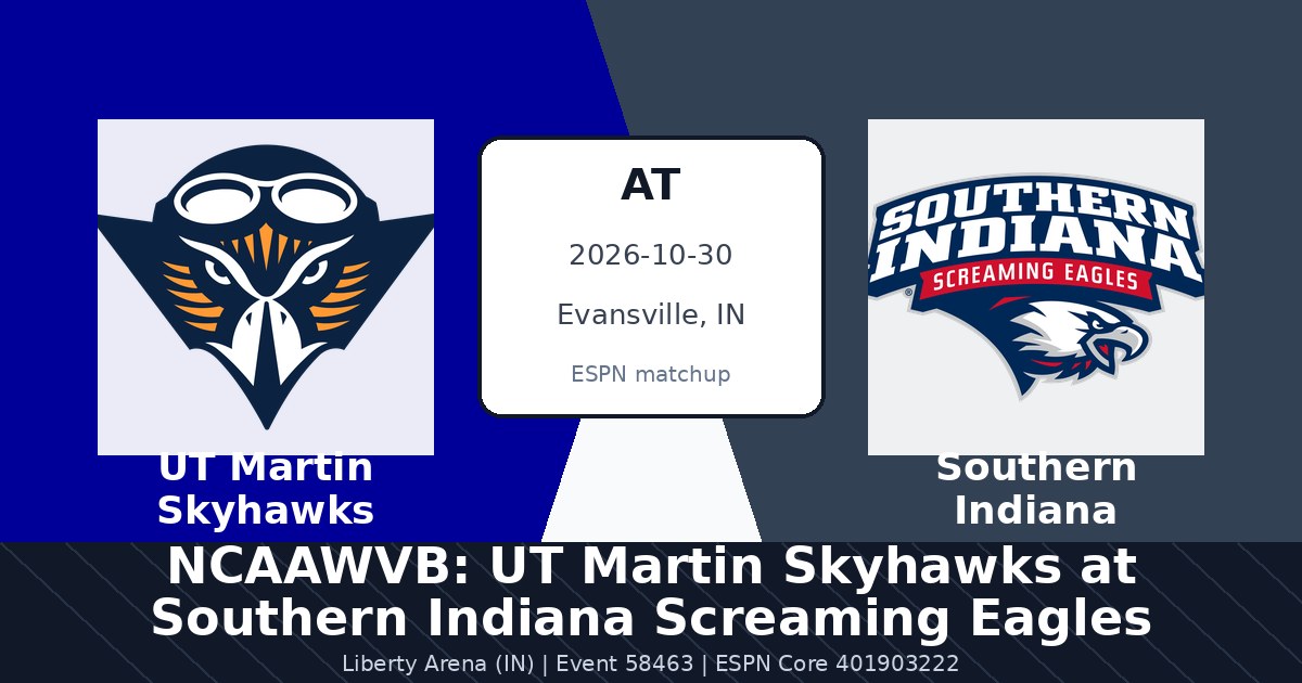 NCAAWVB: UT Martin Skyhawks at Southern Indiana Screaming Eagles photo in Evansville, IN