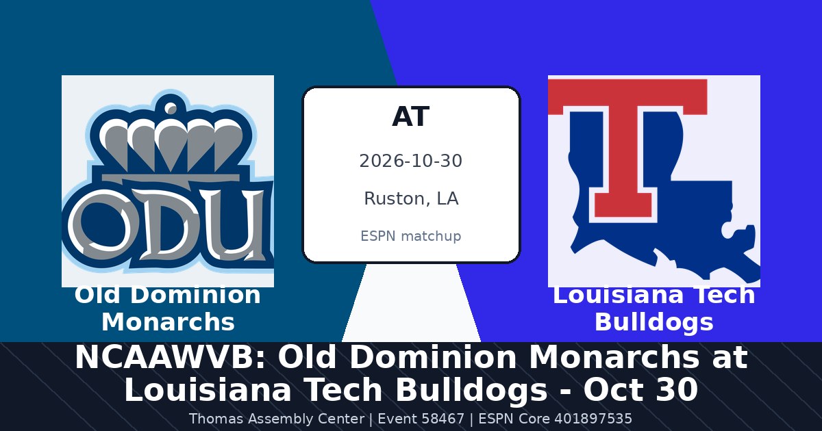 NCAAWVB: Old Dominion Monarchs at Louisiana Tech Bulldogs - Oct 30 photo in Ruston, LA