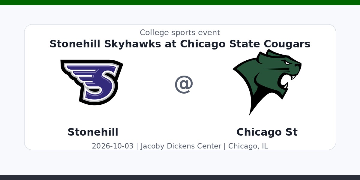 NCAAWVB: Stonehill Skyhawks at Chicago State Cougars — sports in Chicago, IL