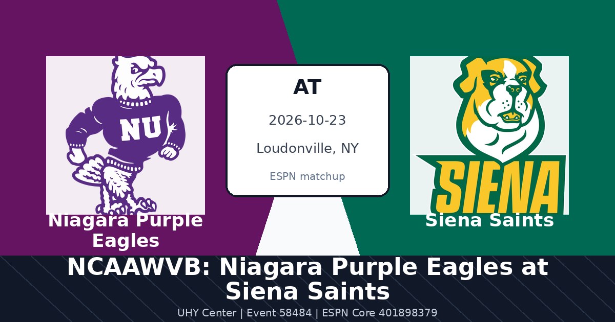 NCAAWVB: Niagara Purple Eagles at Siena Saints photo in Loudonville, NY