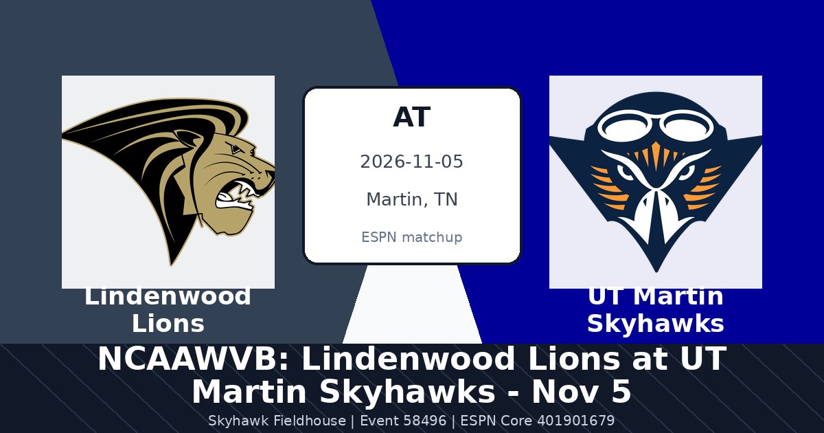 NCAAWVB: Lindenwood Lions at UT Martin Skyhawks - Nov 5 photo in Martin, TN