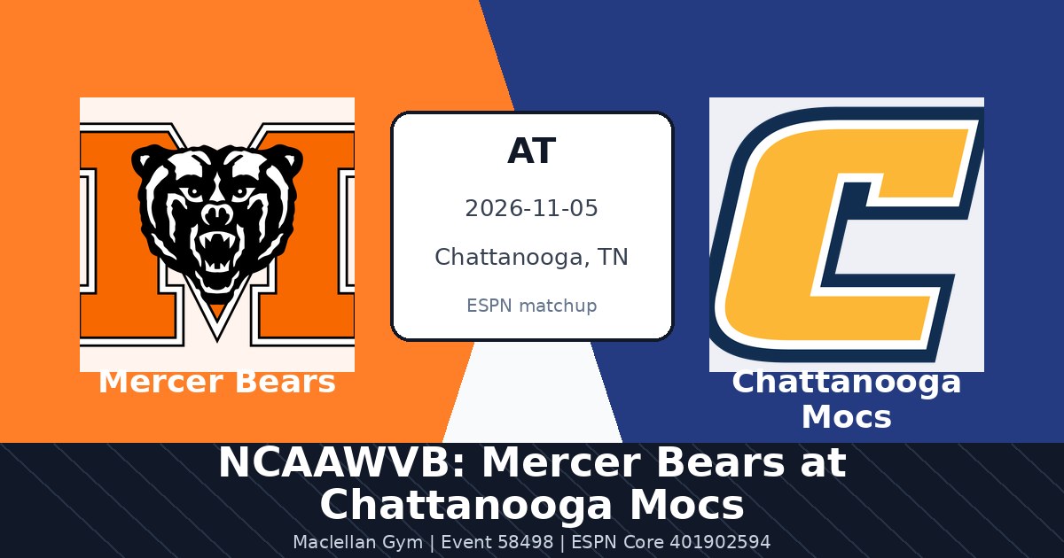 NCAAWVB: Mercer Bears at Chattanooga Mocs photo in Chattanooga, TN