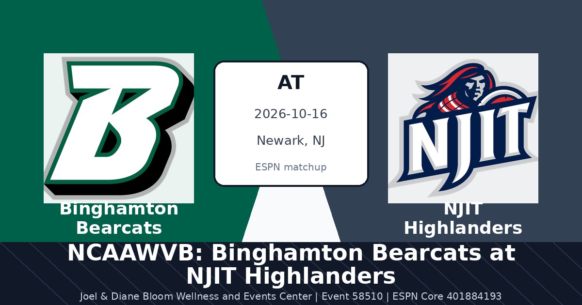 NCAAWVB: Binghamton Bearcats at NJIT Highlanders photo in Newark, NJ