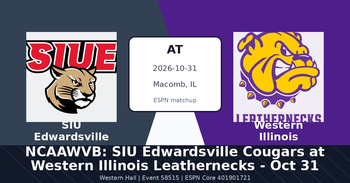 NCAAWVB: SIU Edwardsville Cougars at Western Illinois Leathernecks - Oct 31 photo in Macomb, IL