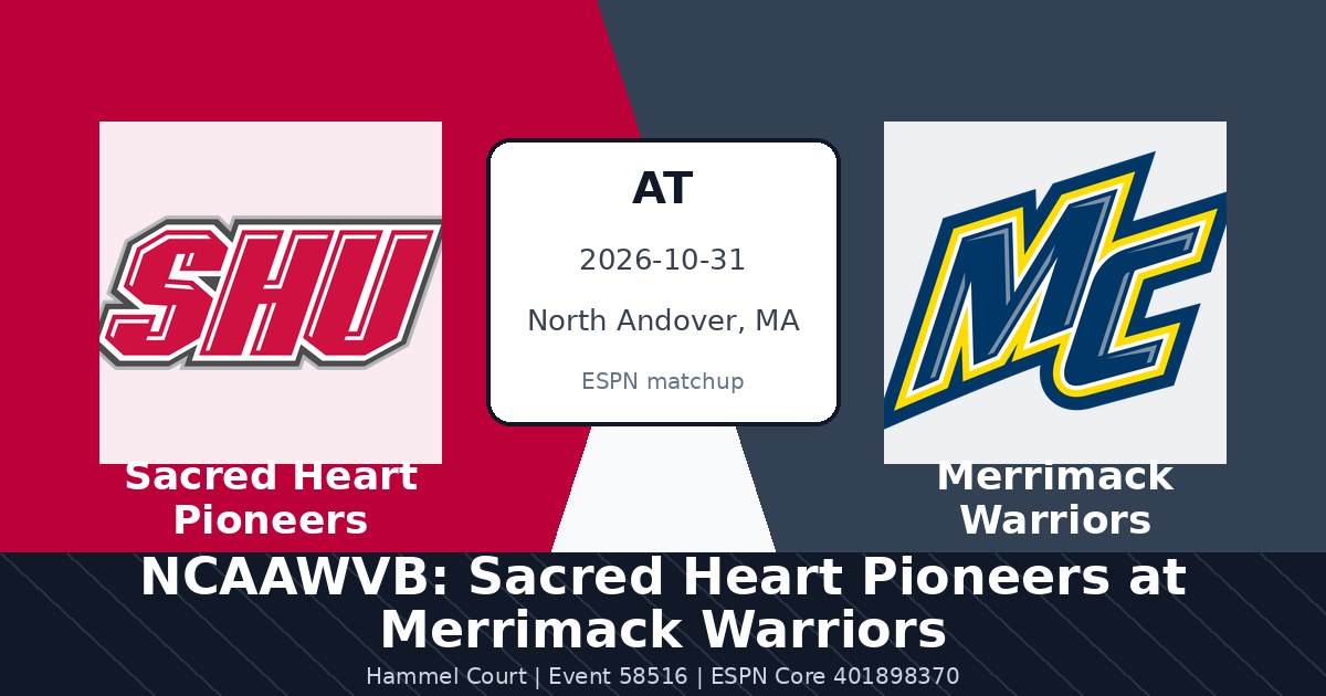 NCAAWVB: Sacred Heart Pioneers at Merrimack Warriors photo in North Andover, MA