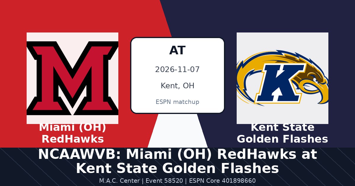 NCAAWVB: Miami (OH) RedHawks at Kent State Golden Flashes photo in Kent, OH