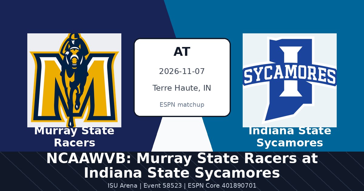 NCAAWVB: Murray State Racers at Indiana State Sycamores photo in Terre Haute, IN